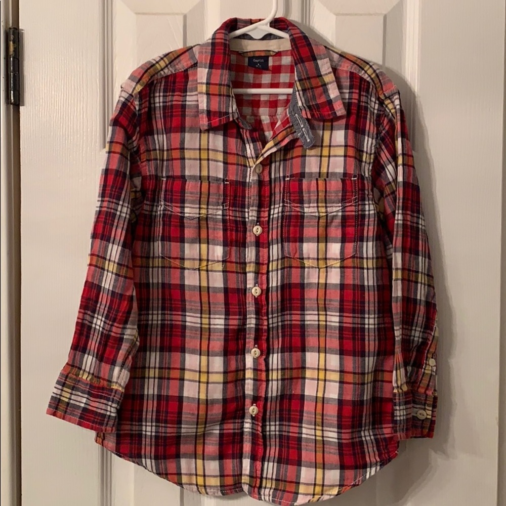Gap Boys Plaid Button down long sleeve